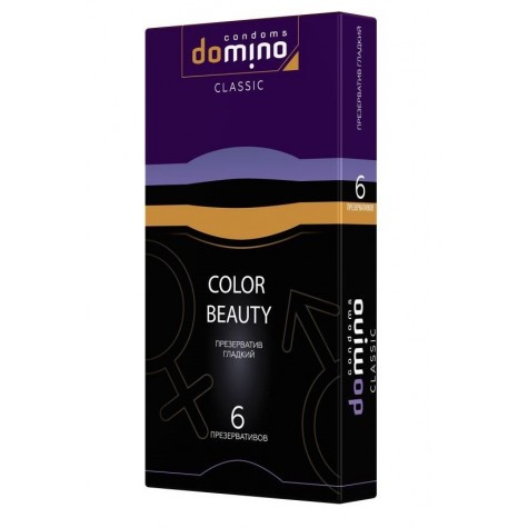 Разноцветные презервативы DOMINO Classic Colour Beauty - 6 шт.