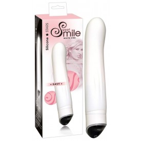 Белоснежный вибратор Smile Easy из силикона - 22 см.