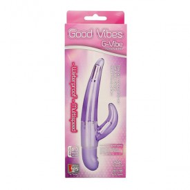 Фиолетовый вибратор для G-стимуляции GOOD VIBES G-VIBE - 16 см.